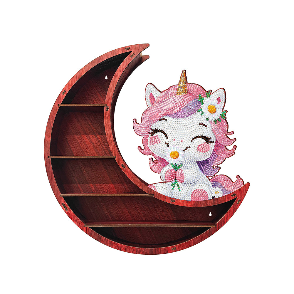Lunar Design DIY Diamond Painting Wall Shelf for Home Decoration (Unicorn)