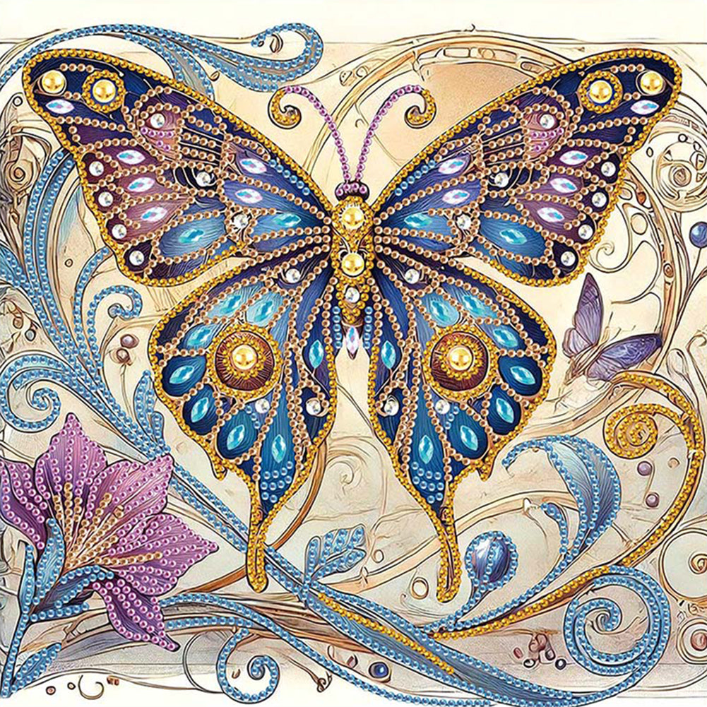 Diamond Painting - Partial Special Shaped - Butterfly (30*30CM)