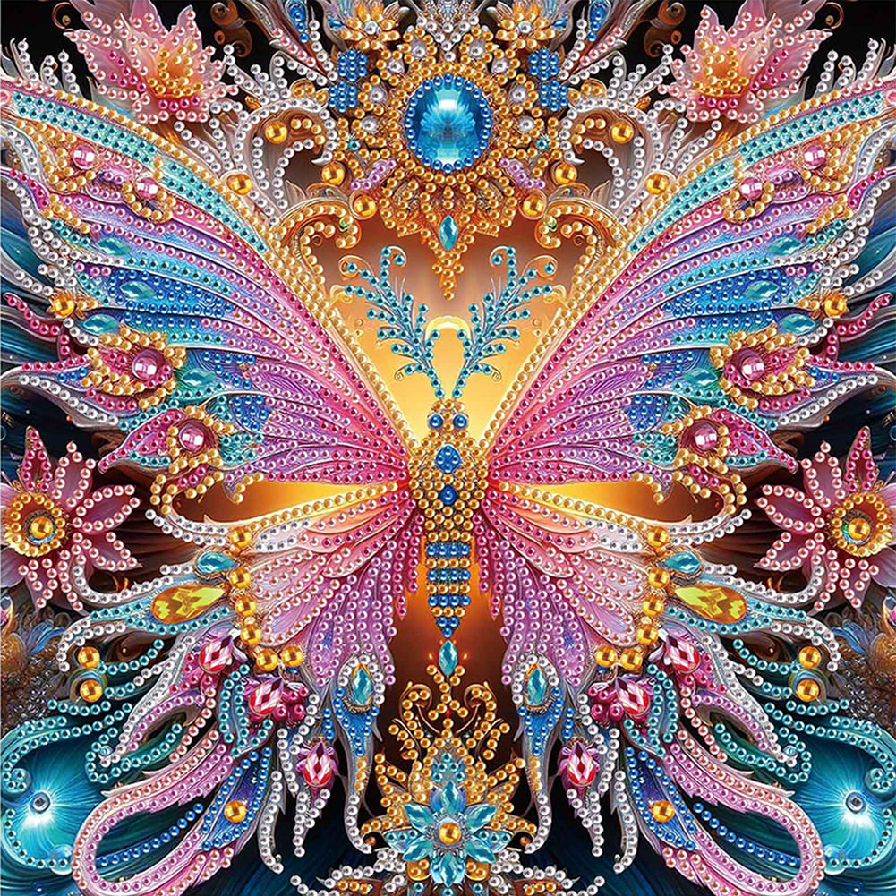 Diamond Painting - Partial Special Shaped - Butterfly (30*30CM)