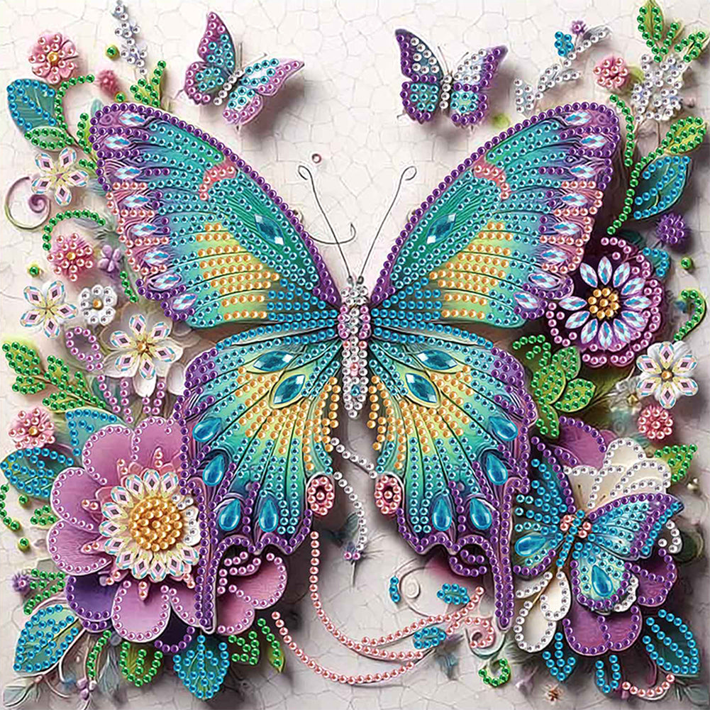 Diamond Painting - Partial Special Shaped - Butterfly (30*30CM)