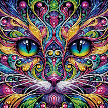 Load image into Gallery viewer, Diamond Painting - Partial Special Shaped - Colorful Cat (30*30CM)
