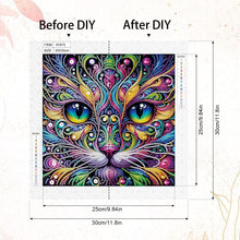 Load image into Gallery viewer, Diamond Painting - Partial Special Shaped - Colorful Cat (30*30CM)
