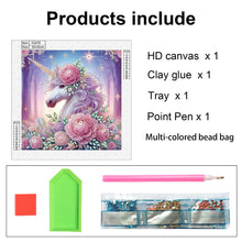 Load image into Gallery viewer, Diamond Painting - Partial Special Shaped - Flower Unicorn (30*30CM)
