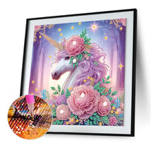 Load image into Gallery viewer, Diamond Painting - Partial Special Shaped - Flower Unicorn (30*30CM)
