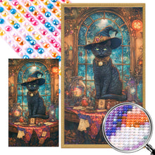 Load image into Gallery viewer, AB Diamond Painting - Full Round - Magic Black Cat (40*70CM)
