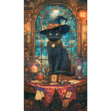 Load image into Gallery viewer, AB Diamond Painting - Full Round - Magic Black Cat (40*70CM)
