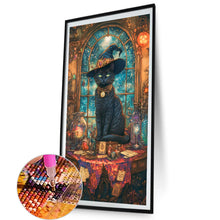 Load image into Gallery viewer, AB Diamond Painting - Full Round - Magic Black Cat (40*70CM)
