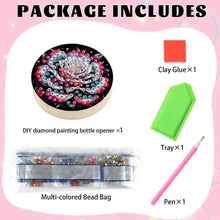 Load image into Gallery viewer, Wooden PET DIY Diamond Painting Magnets Jar Opener Kit Kitchen Tool (Flower A)
