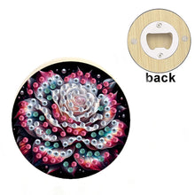 Load image into Gallery viewer, Wooden PET DIY Diamond Painting Magnets Jar Opener Kit Kitchen Tool (Flower A)
