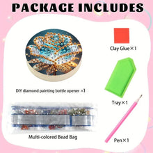 Load image into Gallery viewer, Wooden PET DIY Diamond Painting Magnets Jar Opener Kit Kitchen Tool (Flower B)
