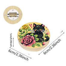 Load image into Gallery viewer, Wooden PET DIY Diamond Painting Magnets Jar Opener Kit Kitchen Tool (Black Cat)
