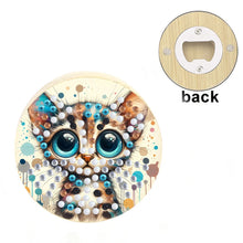 Load image into Gallery viewer, Wooden PET DIY Diamond Painting Magnets Jar Opener Kit Kitchen Tool (Cat A)
