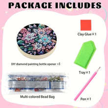 Load image into Gallery viewer, Wooden PET DIY Diamond Painting Magnets Jar Opener Kit Kitchen Tool (Flower C)

