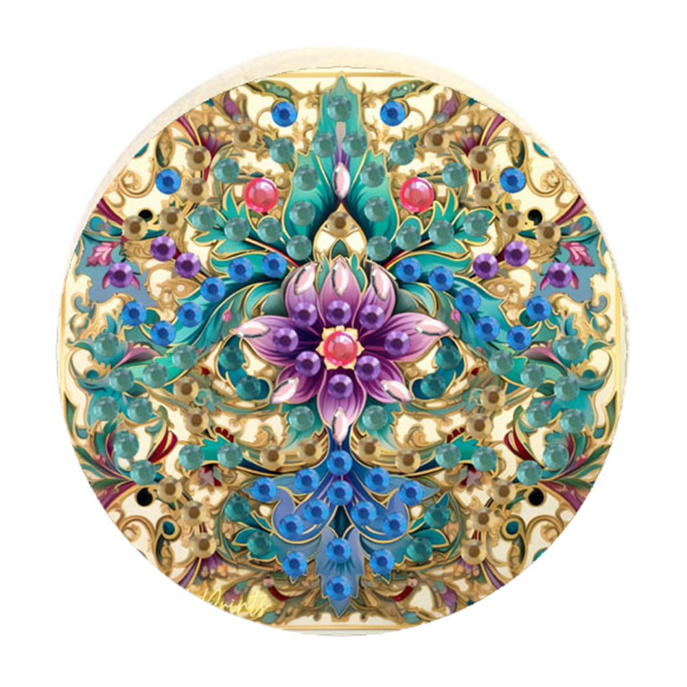 Wooden PET DIY Diamond Painting Magnets Jar Opener Kit Kitchen Tool (Flower D)