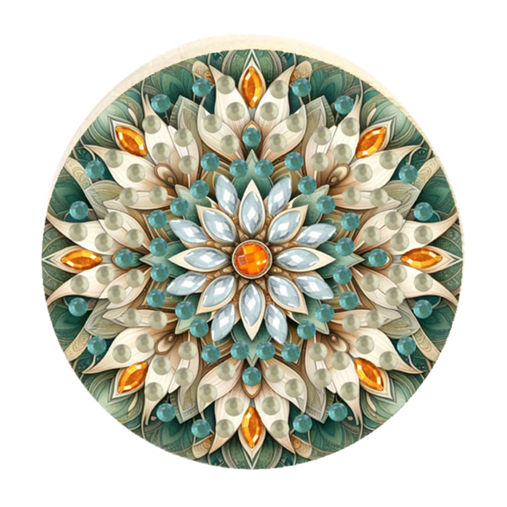 Wooden PET DIY Diamond Painting Magnets Jar Opener Kit Kitchen Tool (Flower E)