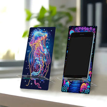 Load image into Gallery viewer, 2Pcs Acrylic DIY Jellyfish Mushroom Diamond Painting Phone Holder for Home Offic
