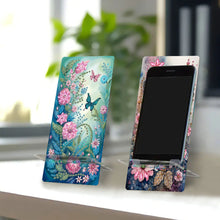 Load image into Gallery viewer, 2Pcs Acrylic DIY Garden Butterfly Diamond Painting Phone Holder for Home Office
