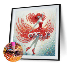 Load image into Gallery viewer, Diamond Painting - Partial Special Shaped - Red-Haired Girl (30*30CM)
