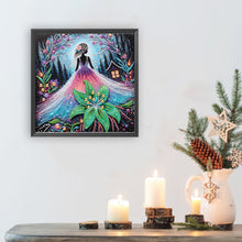 Load image into Gallery viewer, Diamond Painting - Partial Special Shaped - Girl And Flower (30*30CM)

