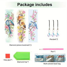 Load image into Gallery viewer, 3Pcs Bird On A Branch DIY Diamond Painting Bookmark for Reading Enthusiasts
