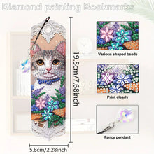 Load image into Gallery viewer, 4Pcs Cat DIY Diamond Painting Bookmark for Reading Enthusiasts Book Lovers
