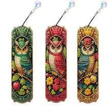 Load image into Gallery viewer, 3Pcs Owl DIY Diamond Painting Bookmark for Reading Enthusiasts Book Lovers
