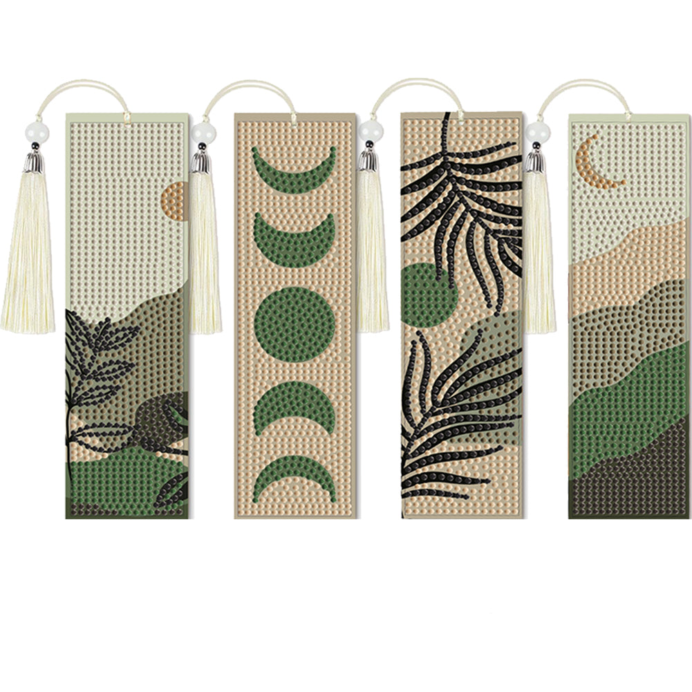4Pcs Geometric Style DIY Diamond Painting Bookmark for Reading Enthusiasts