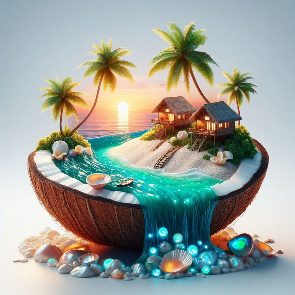 Diamond Painting - Full Round - Coconut Shell Resort Island (40*40CM)