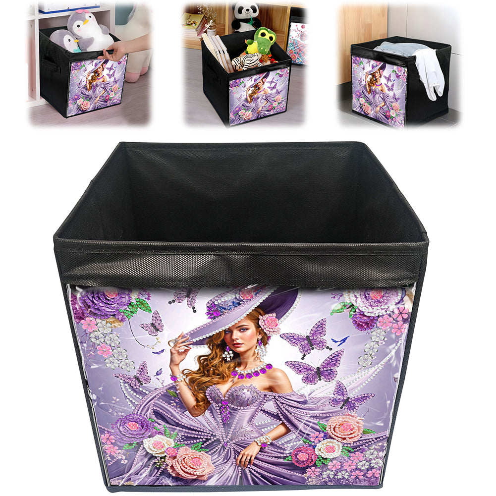 DIY Diamond Painting Storage Box Canvas Organizer Box Diamond Painting Kit (C)