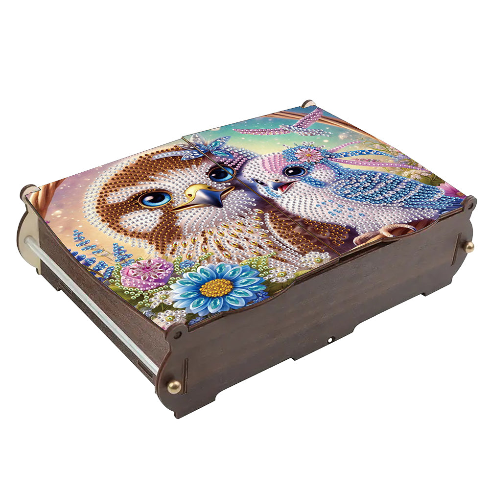 Diamond Painting Storage Box DIY 5D Diamond Painting Jewelry Box (Bird)