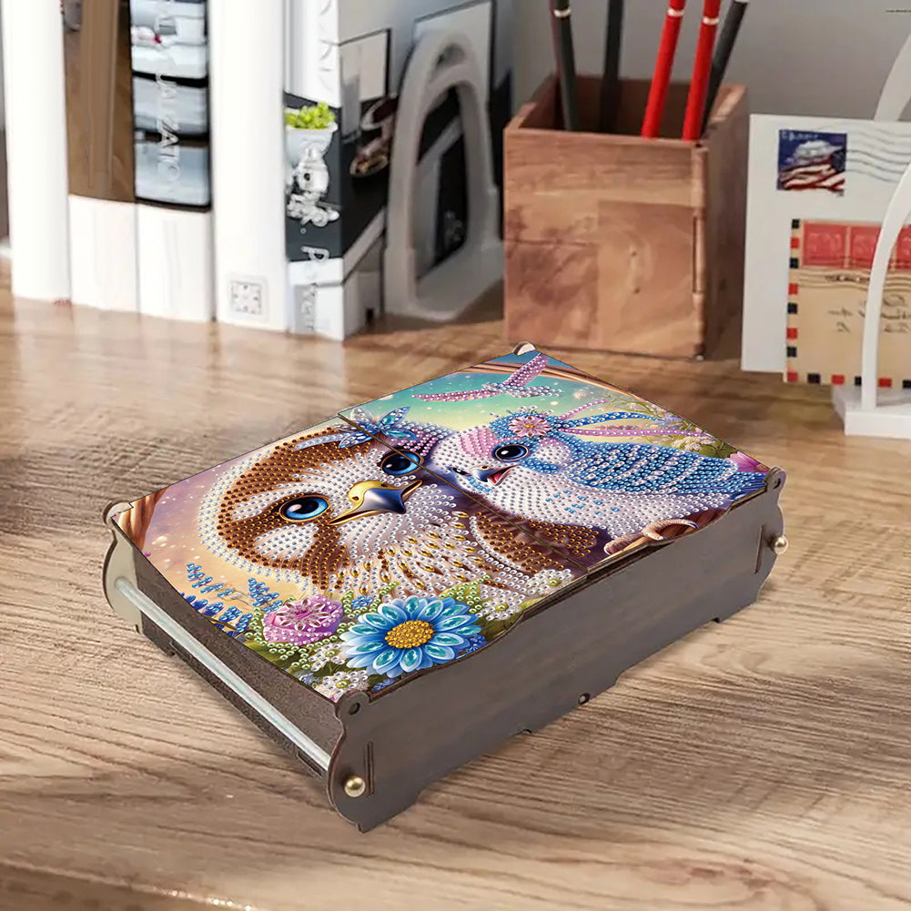 Diamond Painting Storage Box DIY 5D Diamond Painting Jewelry Box (Bird)