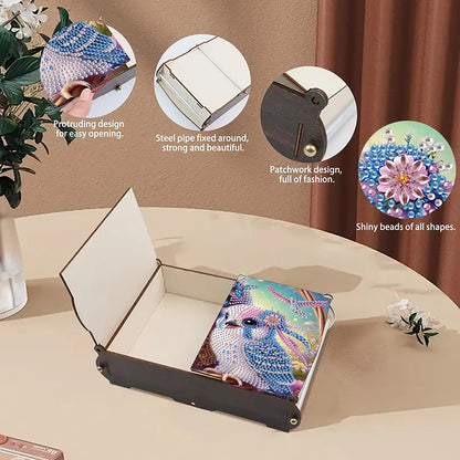Diamond Painting Storage Box DIY 5D Diamond Painting Jewelry Box (Bird)