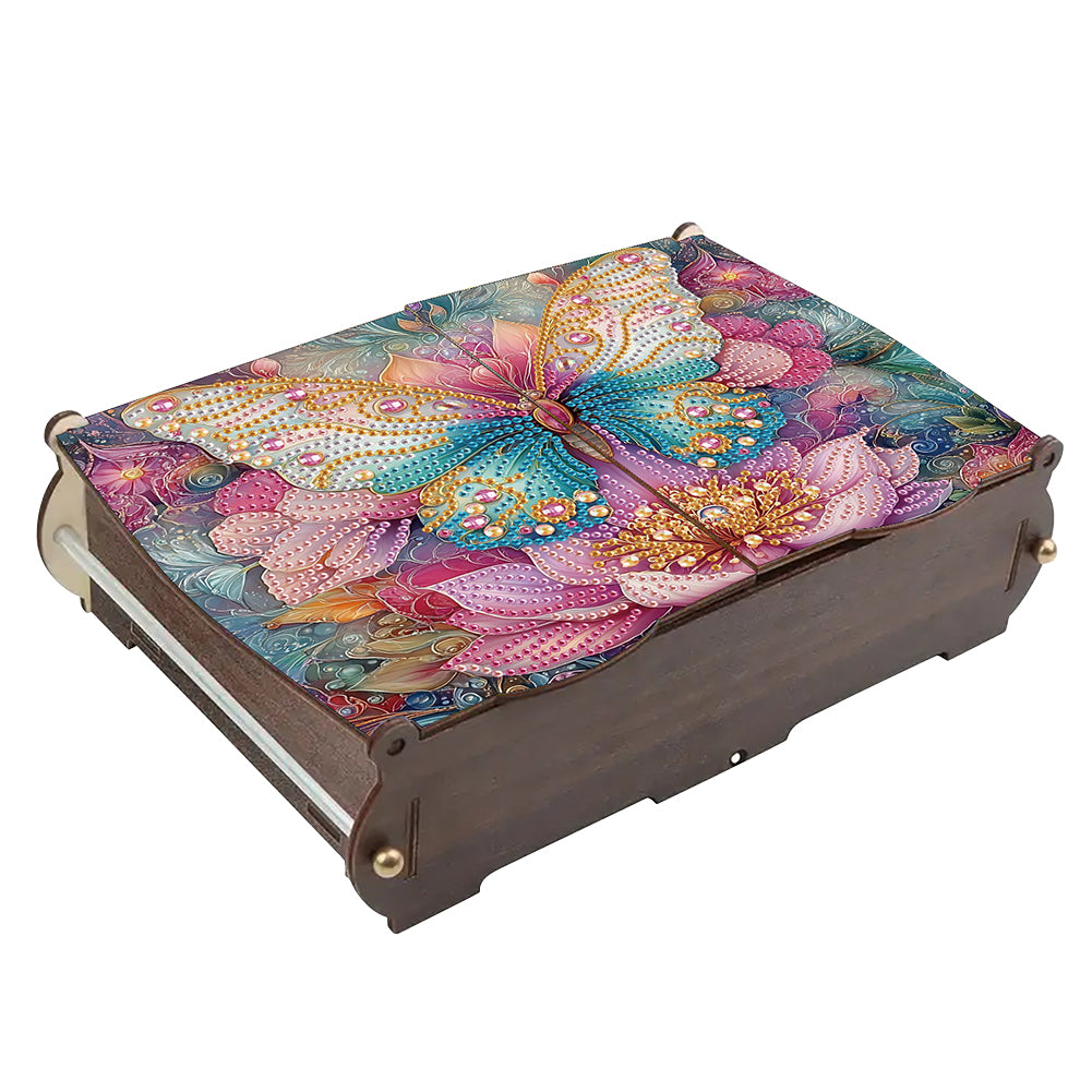 Diamond Painting Storage Box DIY 5D Diamond Painting Jewelry Box (Butterfly A)