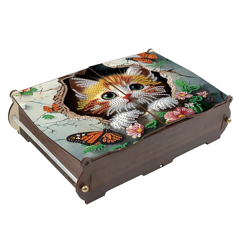 Diamond Painting Storage Box DIY 5D Diamond Painting Jewelry Box (Cat A)