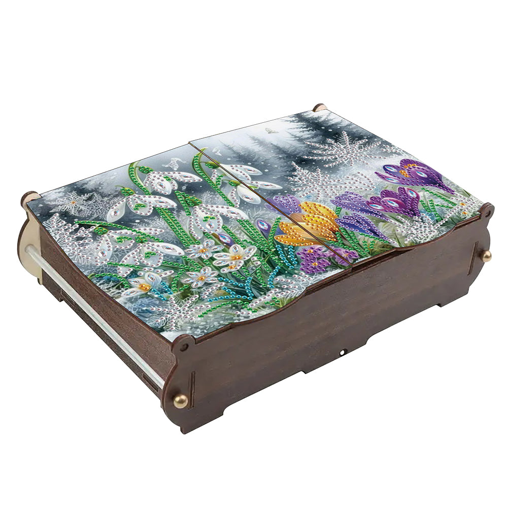 Diamond Painting Storage Box DIY 5D Diamond Painting Jewelry Box (Flower B)