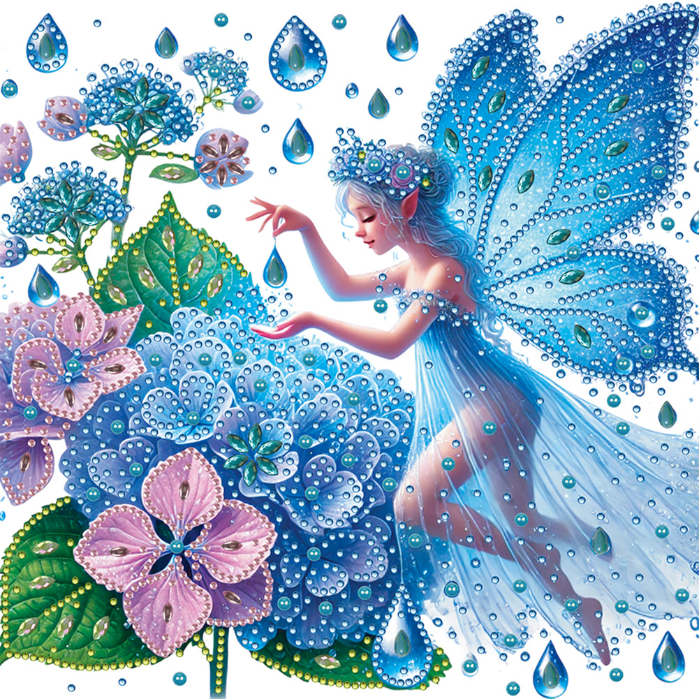 Diamond Painting - Partial Special Shaped - Hydrangea And Girl (30*30CM)