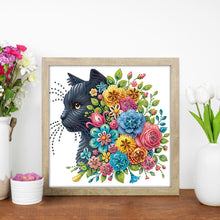Load image into Gallery viewer, Diamond Painting - Partial Special Shaped - Cat And Flowers (30*30CM)
