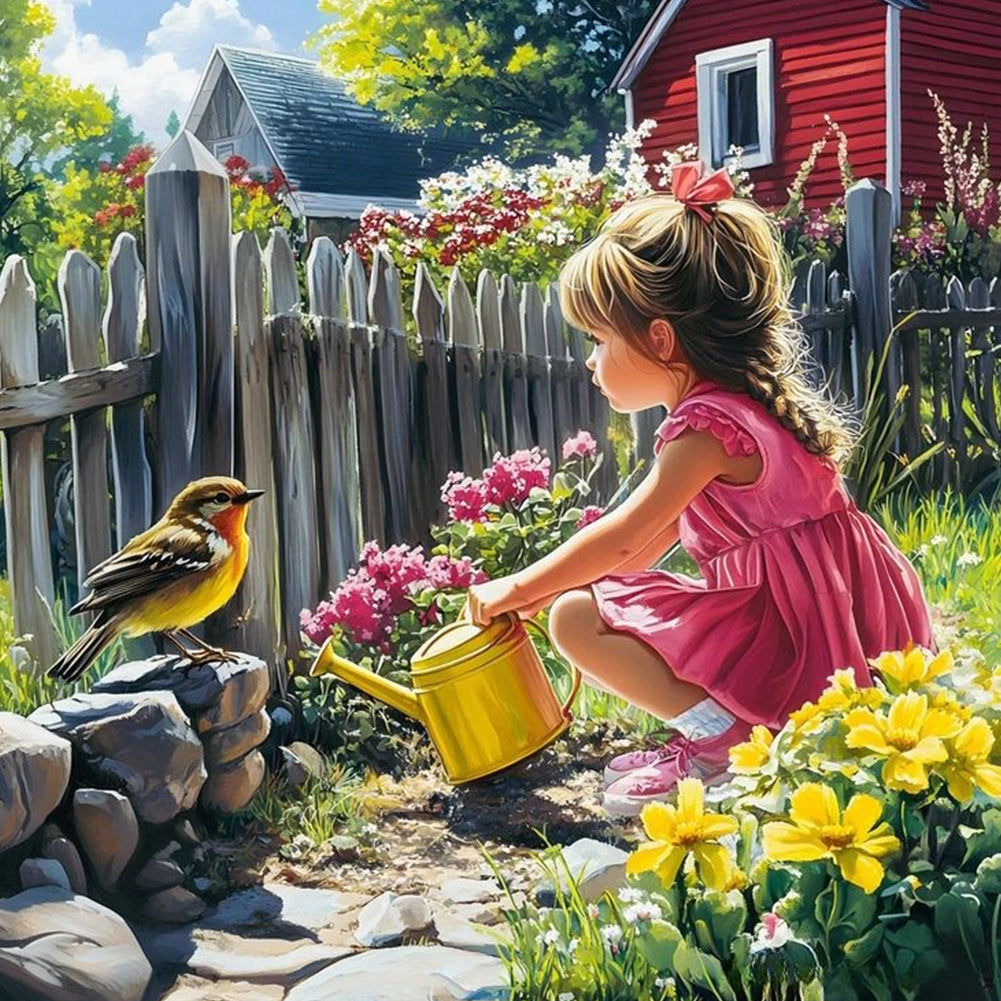 Diamond Painting - Full Round - Garden Girl (40*40CM)