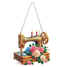Load image into Gallery viewer, Acrylic DIY Diamond Painting Hanging Pendant Home Decor (Sewing MachineFlower)
