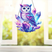 Load image into Gallery viewer, Acrylic 5D DIY Diamond Painting Hanging Pendant for Home Window Decor (Owl)
