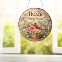 Load image into Gallery viewer, Acrylic 5D DIY Diamond Painting Hanging Pendant for Home Decor (Home Flowers)
