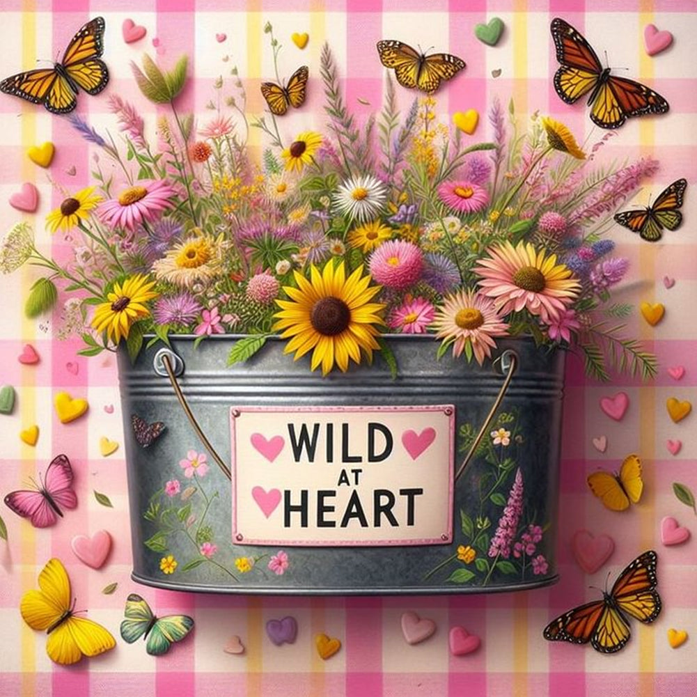 Diamond Painting - Full Round - Bucket Bouquet (30*30CM)