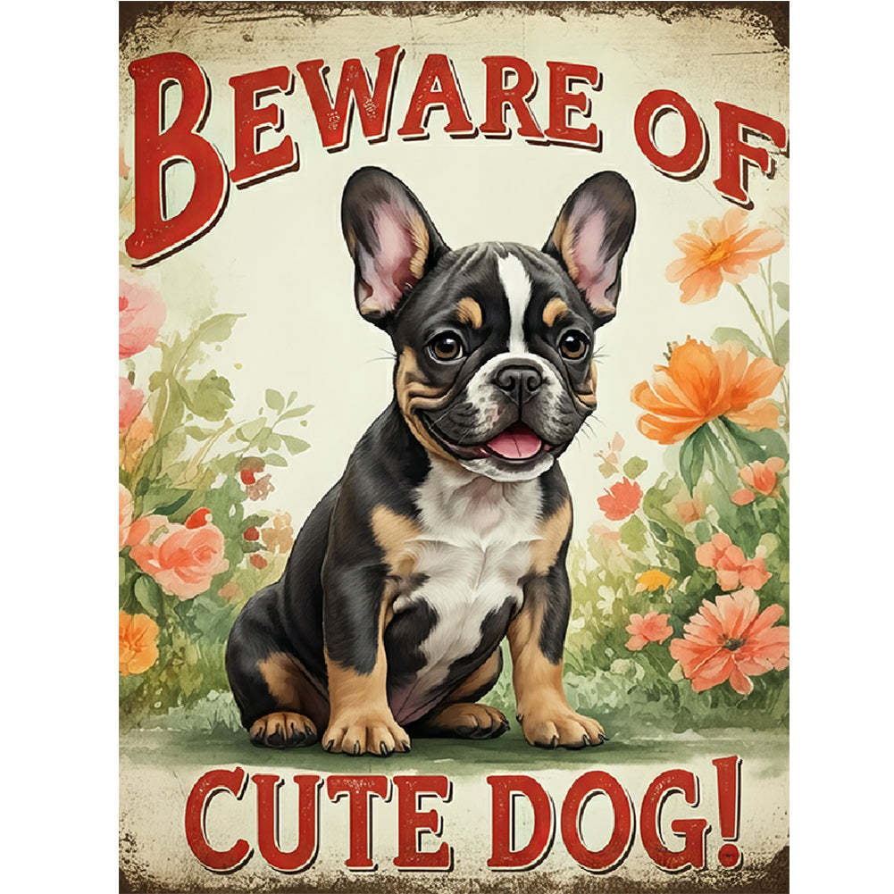 Diamond Painting - Full Round - French Bulldog (30*40CM)