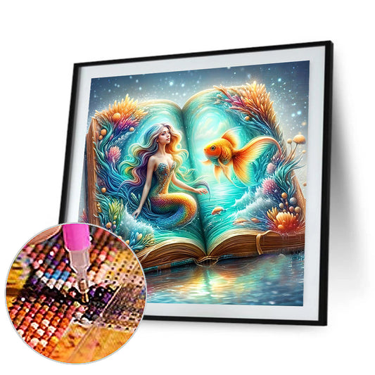 Diamond Painting - Full Round - Mermaid In Book (40*40CM)