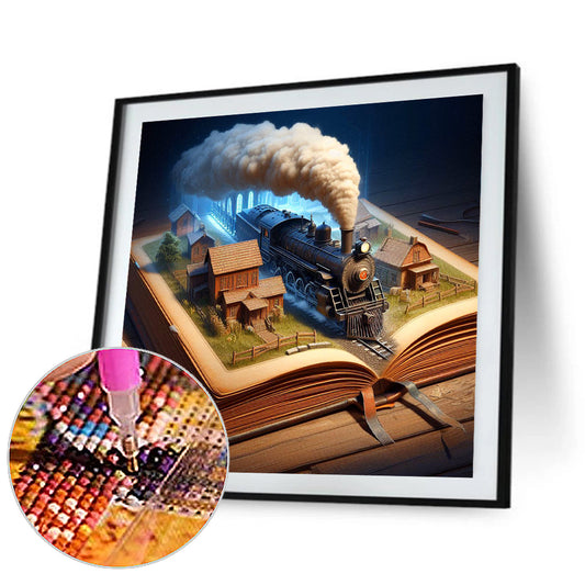 Diamond Painting - Full Round - Train In Book (40*40CM)