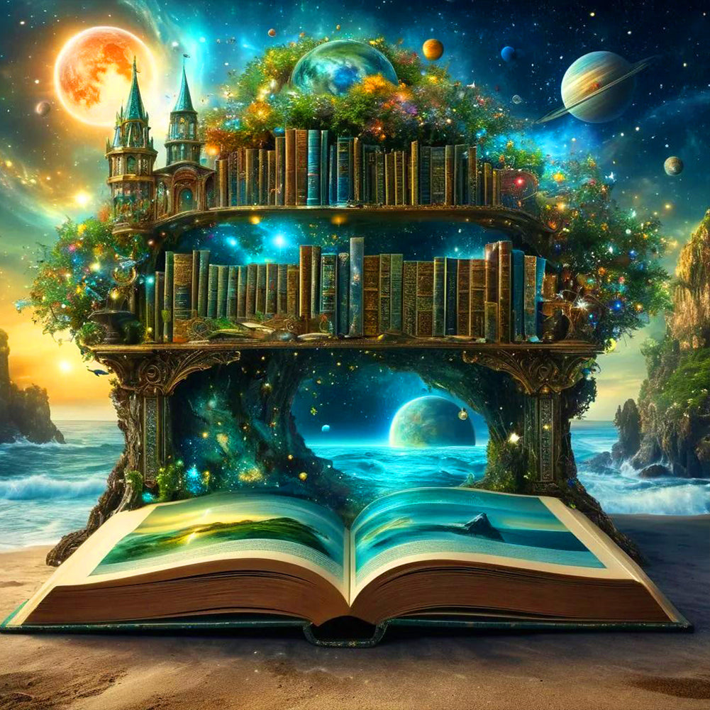 Diamond Painting - Full Round - Magic Shelf In Book (40*40CM)