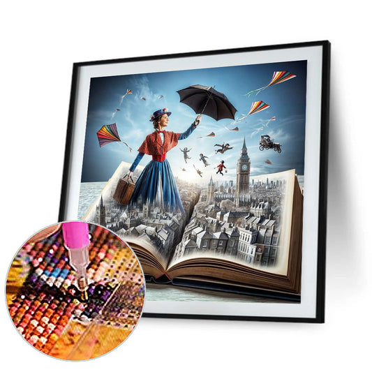 Diamond Painting - Full Round - Girl In Book (40*40CM)