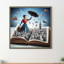 Load image into Gallery viewer, Diamond Painting - Full Round - Girl In Book (40*40CM)
