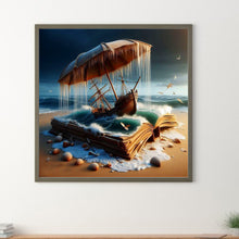 Load image into Gallery viewer, Diamond Painting - Full Round - Sailboat On The Waves Of The Book (40*40CM)
