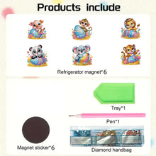 Load image into Gallery viewer, 6Pcs Diamond Painting Refrigerator Magnets Diamond Art Kits (Egg Animals)
